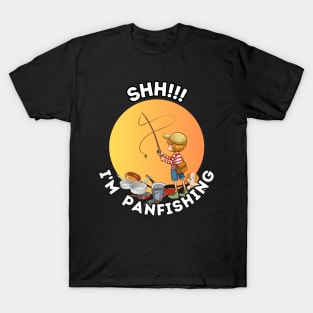 Cute funny little angler fishing for pan fish T-Shirt